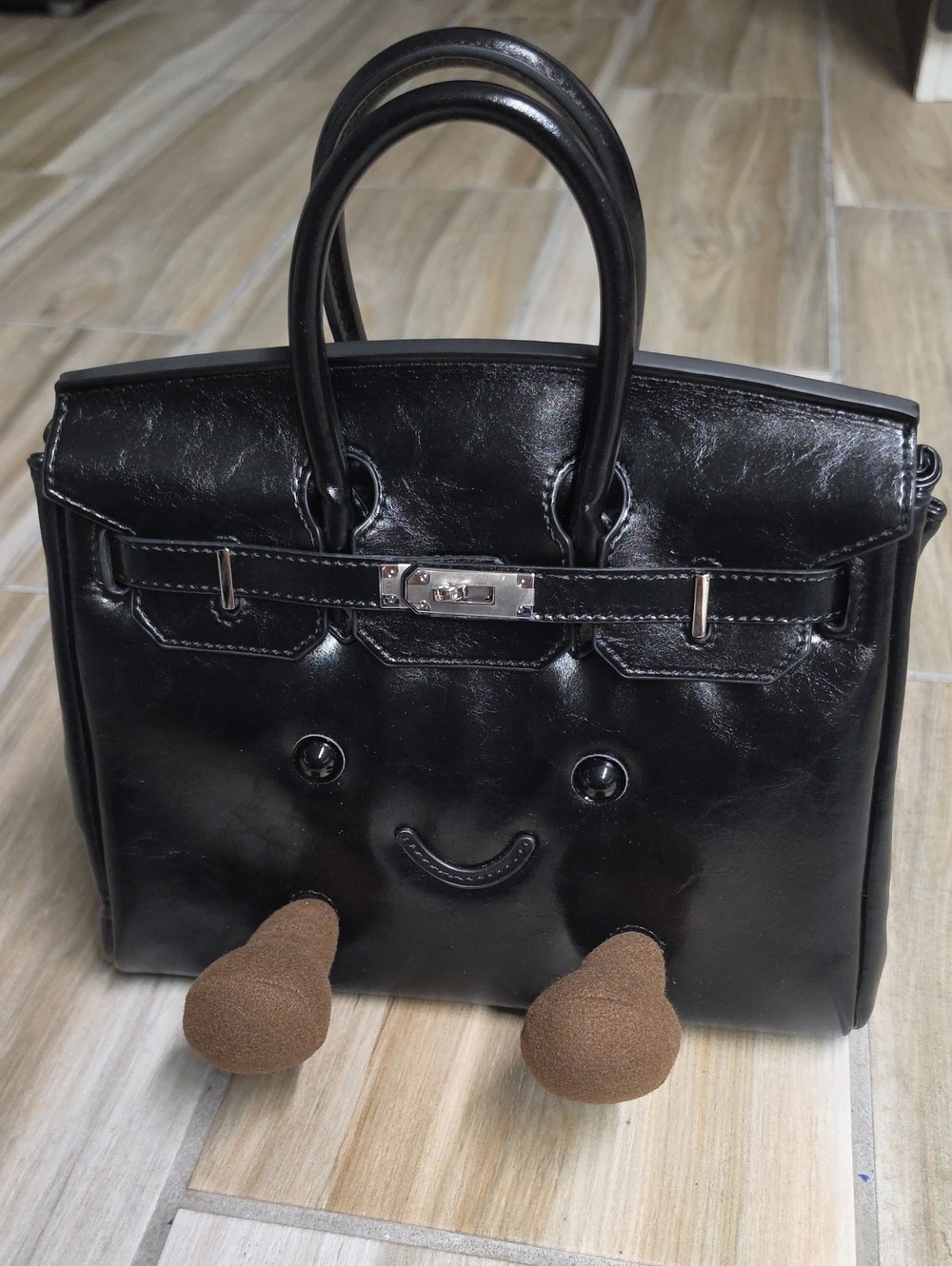 Jellycat/Jellykin Style Birkin Black Doll Bag 25cm